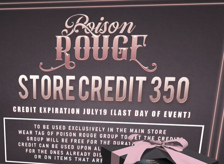 Poison Rouge Halloween: 350 L$ de crédito para el avatar